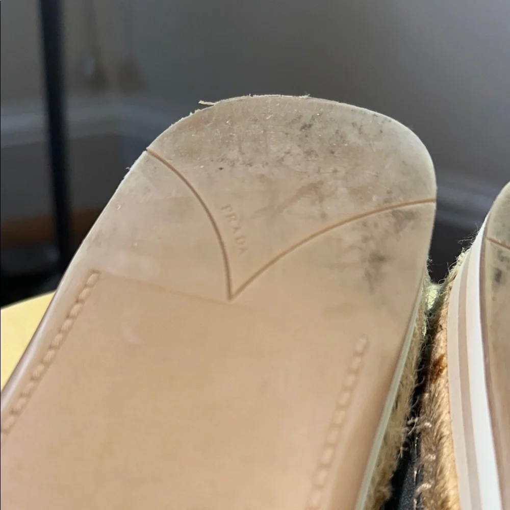 Prada Slate Blue Leather Espadrille Flats - Picture 8 of 8